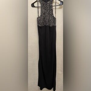 Blondie Nites Black and Silver Embellished Gown